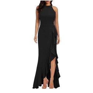 NWT Womens Woosea High Neck Black Bodycon Mermaid Evening Cocktail Dress - Sz S